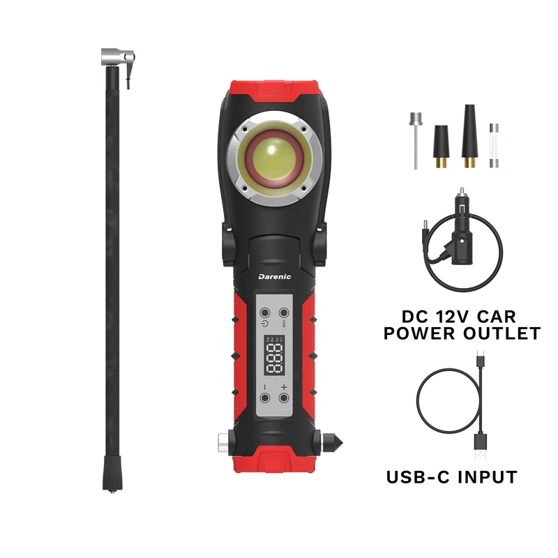Cordless Tire Inflator With LED Work Light factory